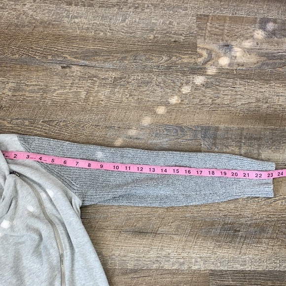 Zenergy Chicos Zip Sweater Gray Knitted Arms 2 - Picture 8 of 12